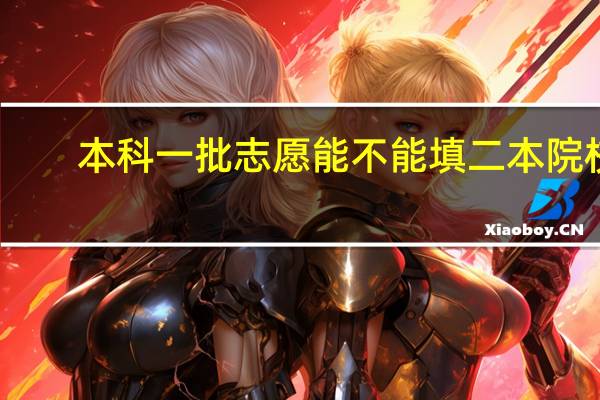 本科一批志愿能不能填二本院校