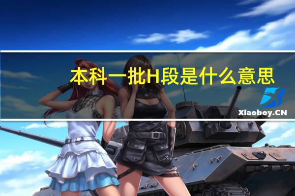 本科一批H段是什么意思