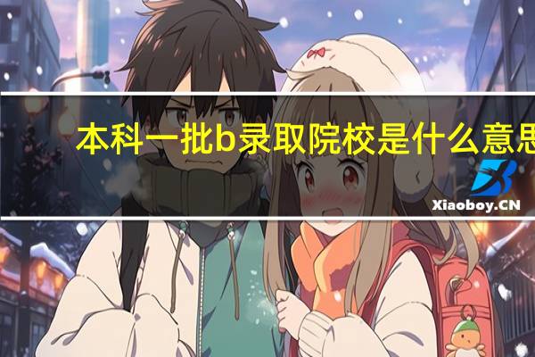 本科一批b录取院校是什么意思