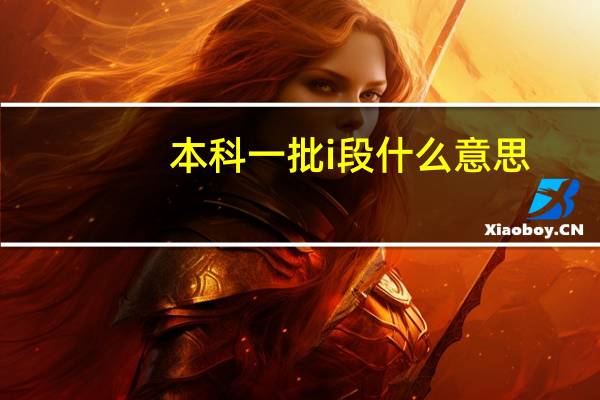 本科一批i段什么意思