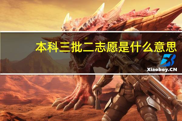 本科三批二志愿是什么意思