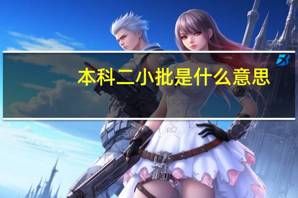 本科二小批是什么意思