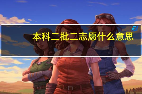 本科二批二志愿什么意思