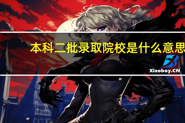 本科二批录取院校是什么意思