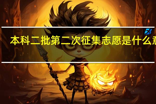 本科二批第二次征集志愿是什么意思