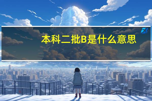 本科二批B 是什么意思