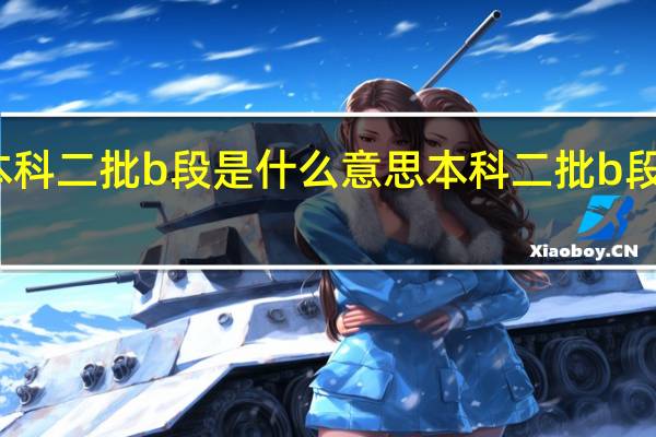 本科二批b段是什么意思 本科二批b段的简述