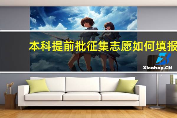 本科提前批征集志愿如何填报