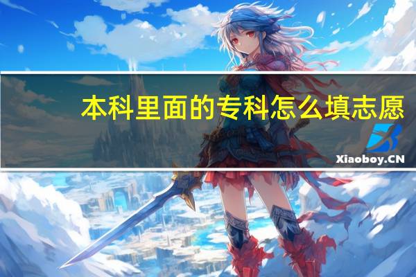 本科里面的专科怎么填志愿