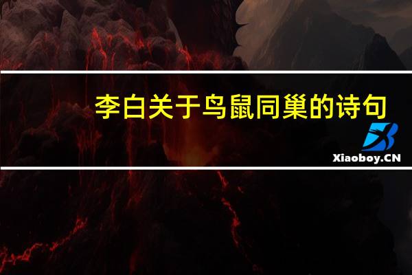 李白关于鸟鼠同巢的诗句