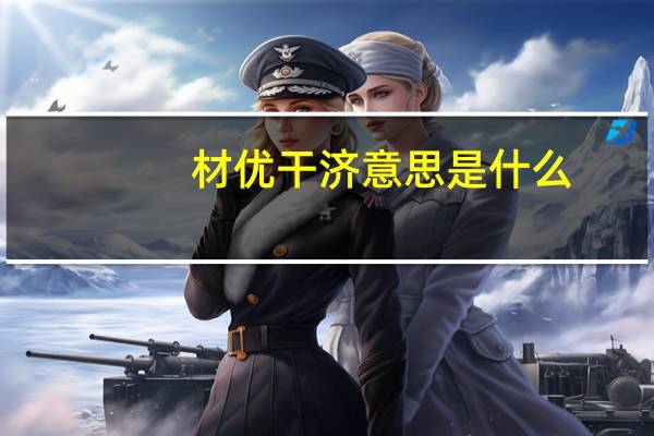 材优干济意思是什么