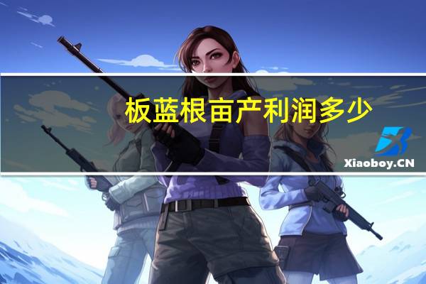板蓝根亩产利润多少