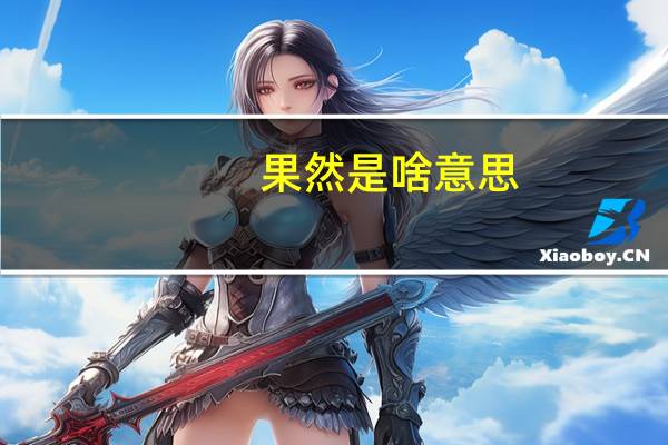 果然是啥意思