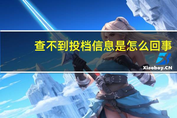 查不到投档信息是怎么回事