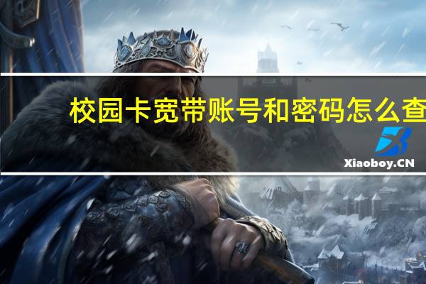 校园卡宽带账号和密码怎么查（宽带账号和密码怎么查）