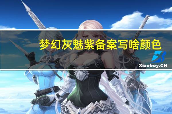 梦幻灰魅紫备案写啥颜色