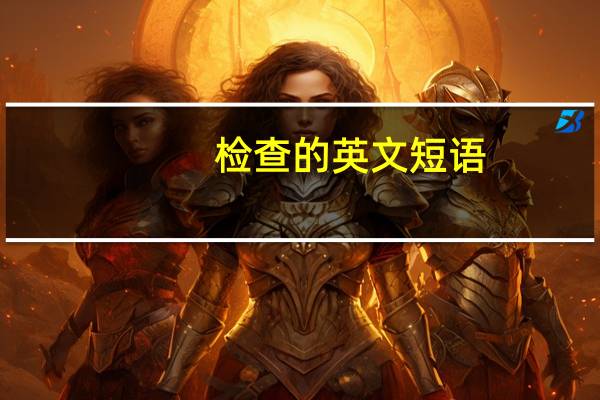 检查的英文短语