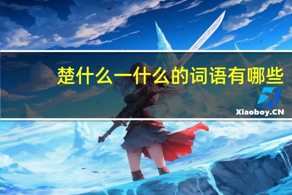 楚什么一什么的词语有哪些?