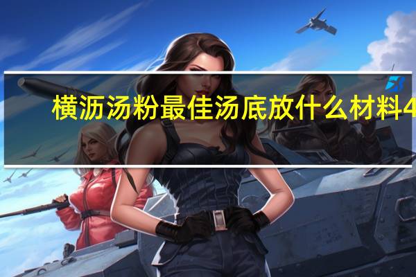 横沥汤粉最佳汤底放什么材料40