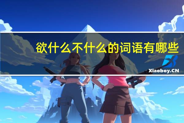 欲什么不什么的词语有哪些?