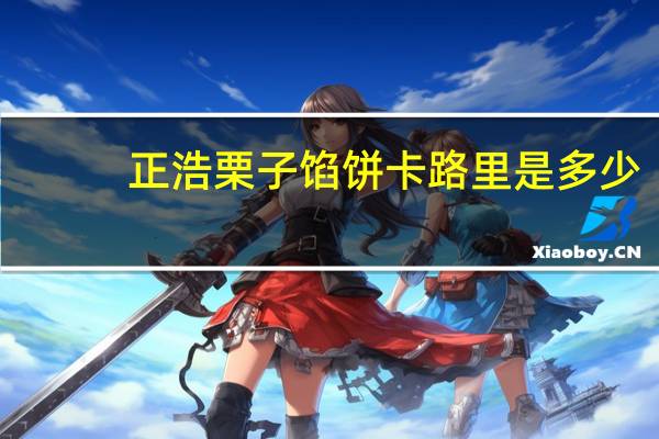 正浩 栗子馅饼卡路里是多少