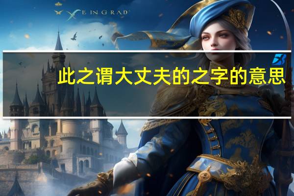 此之谓大丈夫的之字的意思