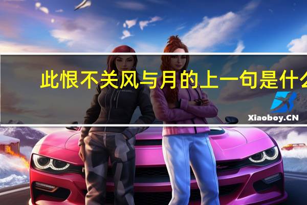 此恨不关风与月的上一句是什么