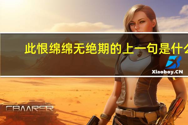 此恨绵绵无绝期的上一句是什么
