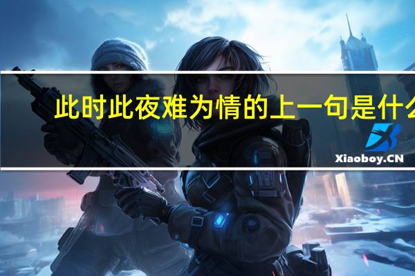 此时此夜难为情的上一句是什么