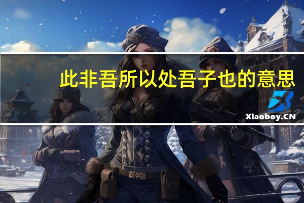 此非吾所以处吾子也的意思