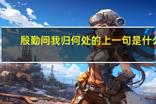 殷勤问我归何处的上一句是什么