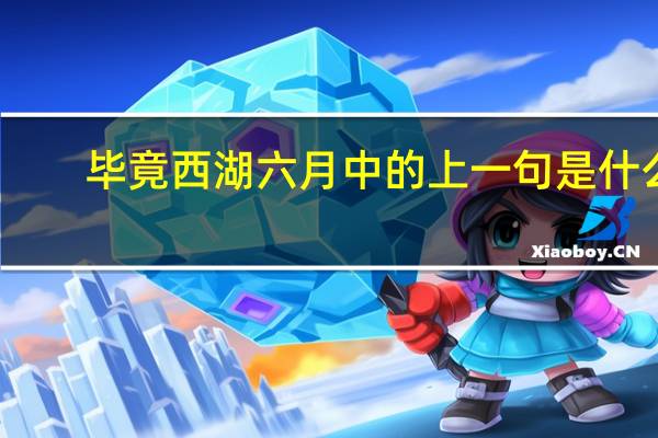 毕竟西湖六月中的上一句是什么