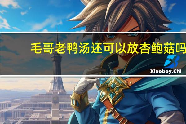 毛哥老鸭汤还可以放杏鲍菇吗