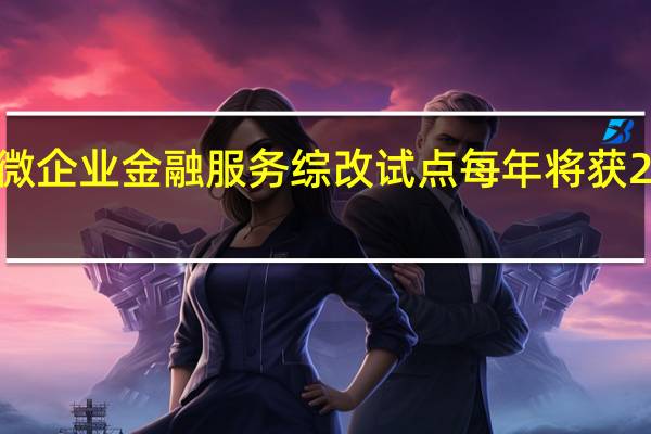民营和小微企业金融服务综改试点每年将获20亿元财政支持