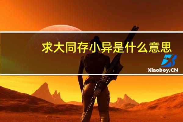 求大同存小异是什么意思