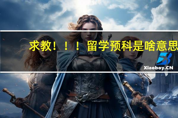 求教！！！留学预科是啥意思