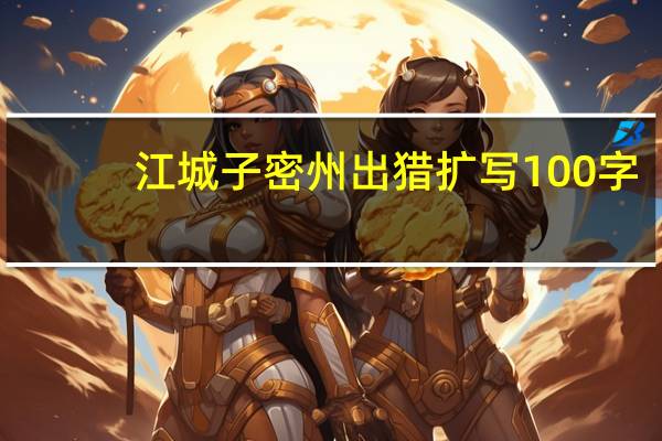 江城子密州出猎扩写100字（江城子密州出猎扩写）