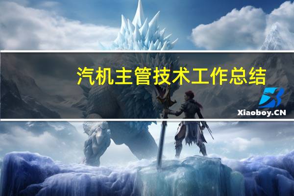 汽机主管技术工作总结
