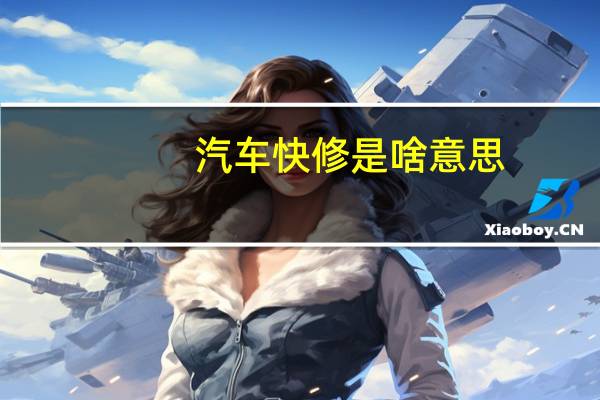 汽车快修是啥意思