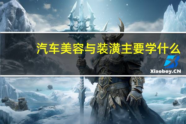 汽车美容与装潢主要学什么