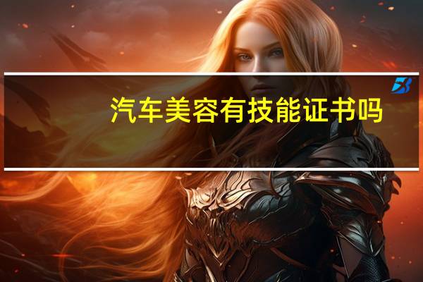 汽车美容有技能证书吗