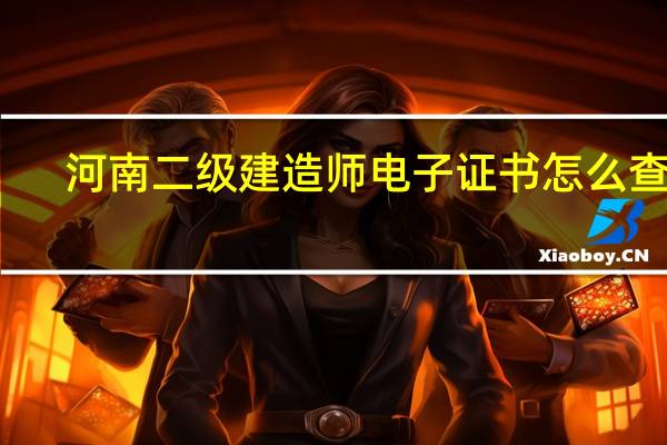 河南二级建造师电子证书怎么查询