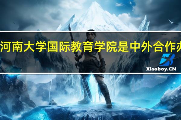 河南大学国际教育学院是中外合作办学吗