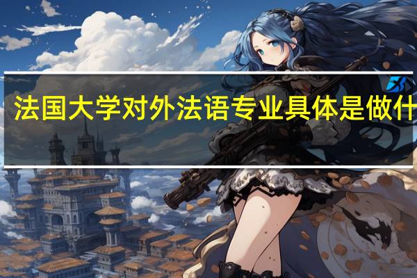 法国大学对外法语专业具体是做什么的