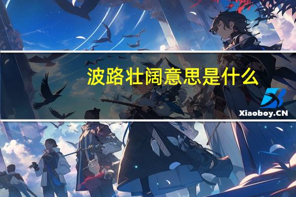 波路壮阔意思是什么