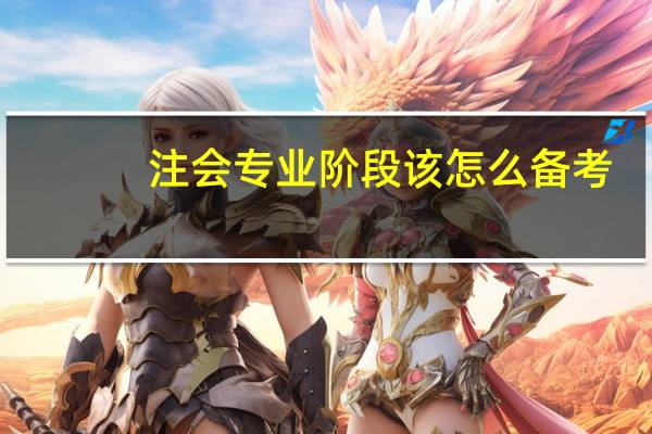 注会专业阶段该怎么备考
