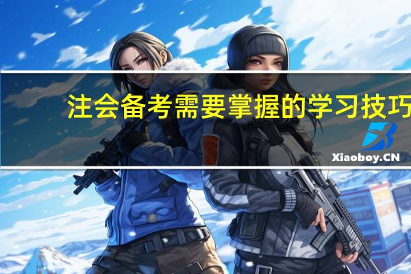 注会备考需要掌握的学习技巧