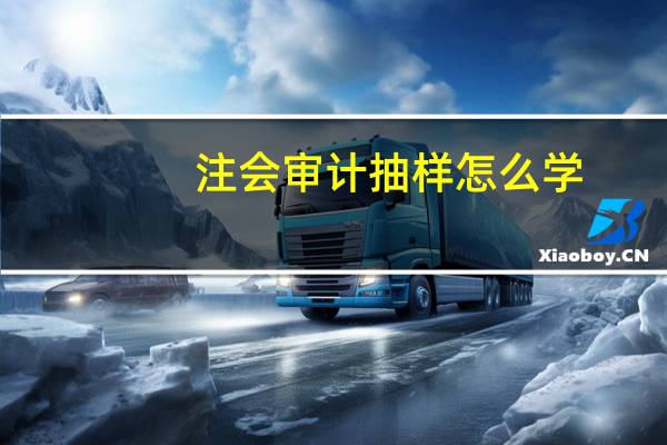 注会审计抽样怎么学