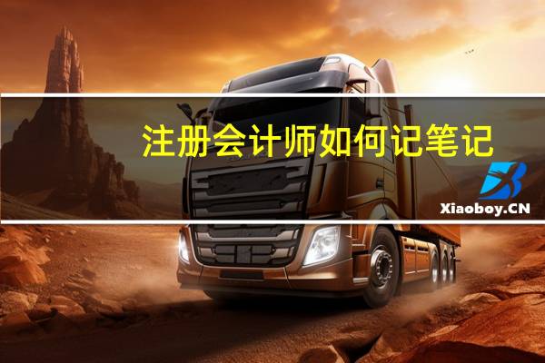 注册会计师如何记笔记