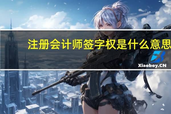 注册会计师签字权是什么意思